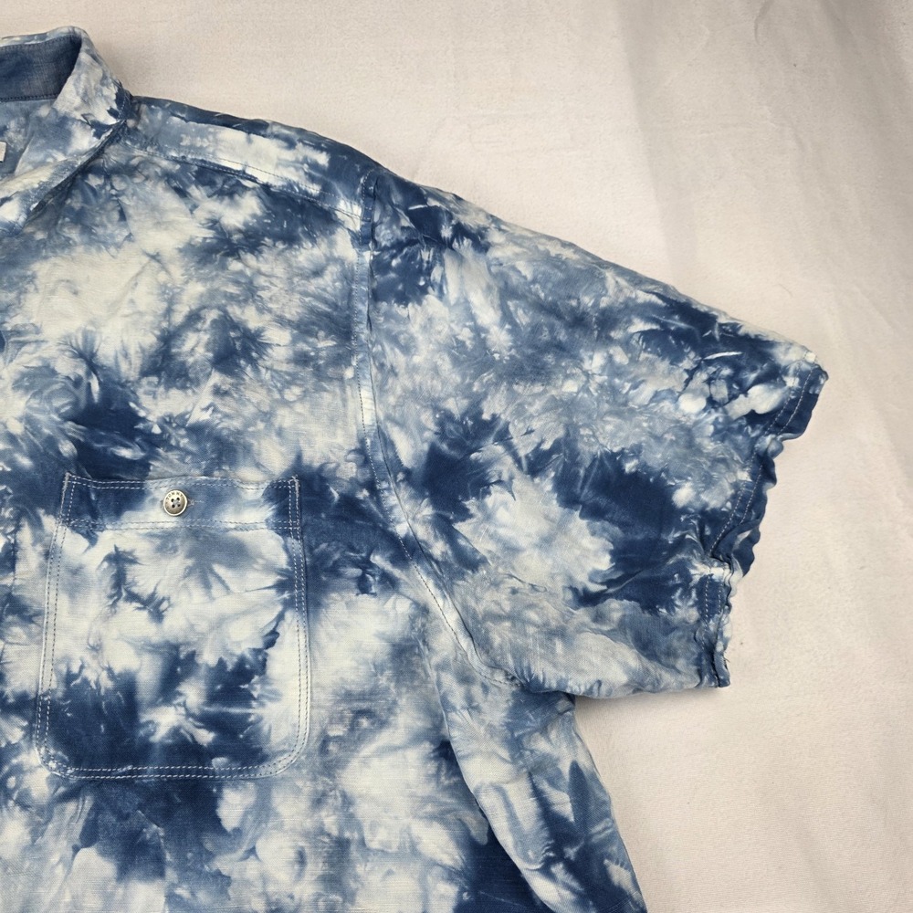 Tommy Bahama Camp Shirt Mens 2XL Poolside Tie Dye Linen Blend Coastal Vacation - Picture 5 of 12